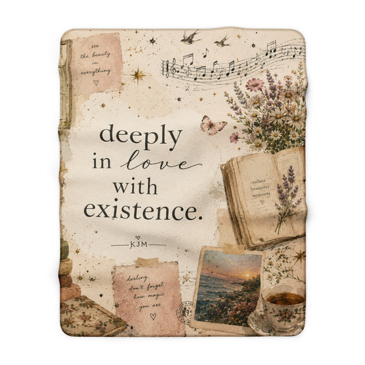 Deeply In Love With Existence Sherpa Blanket