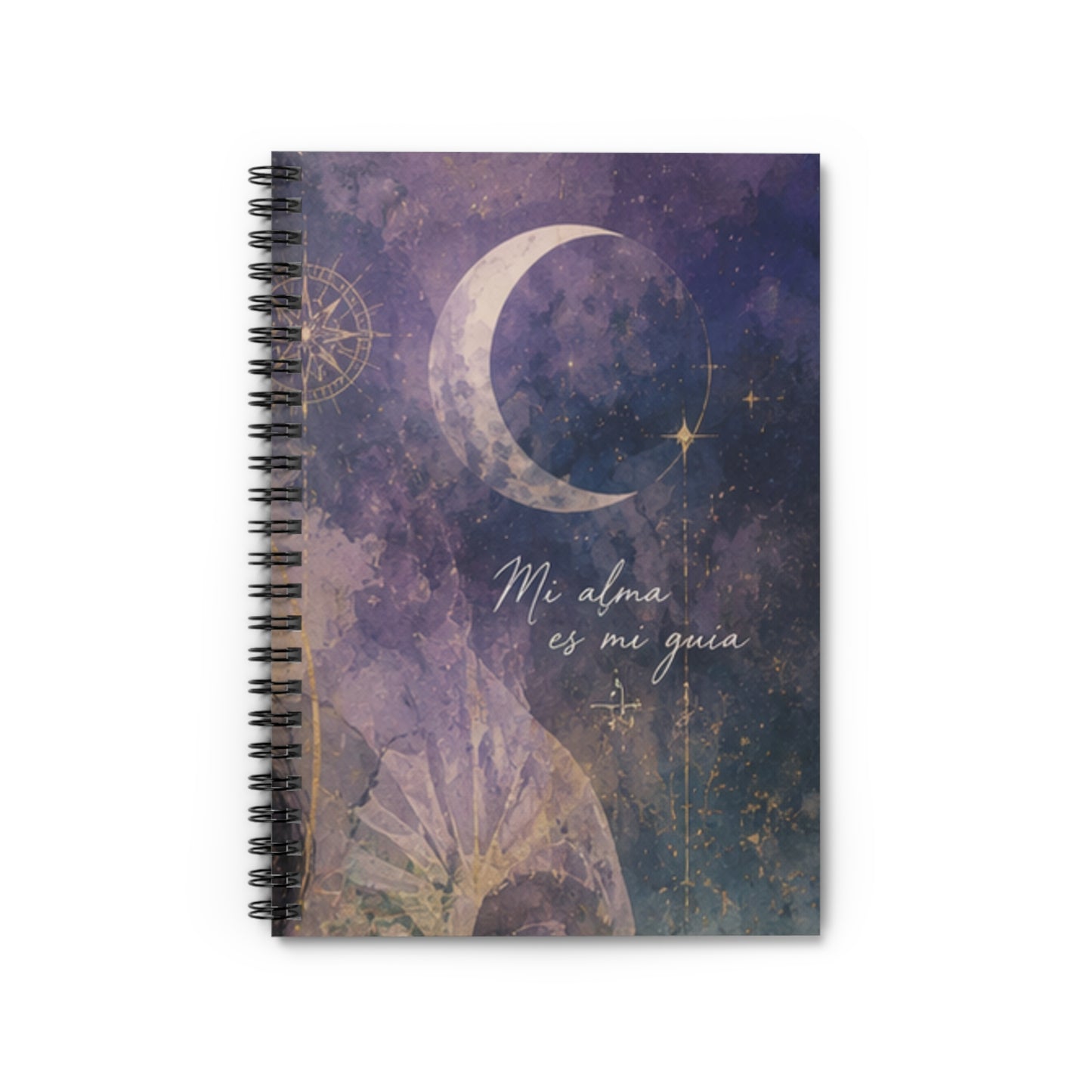 Moonlight Journal — "Mi alma es mi guía" Spiral Notebook (Ruled)