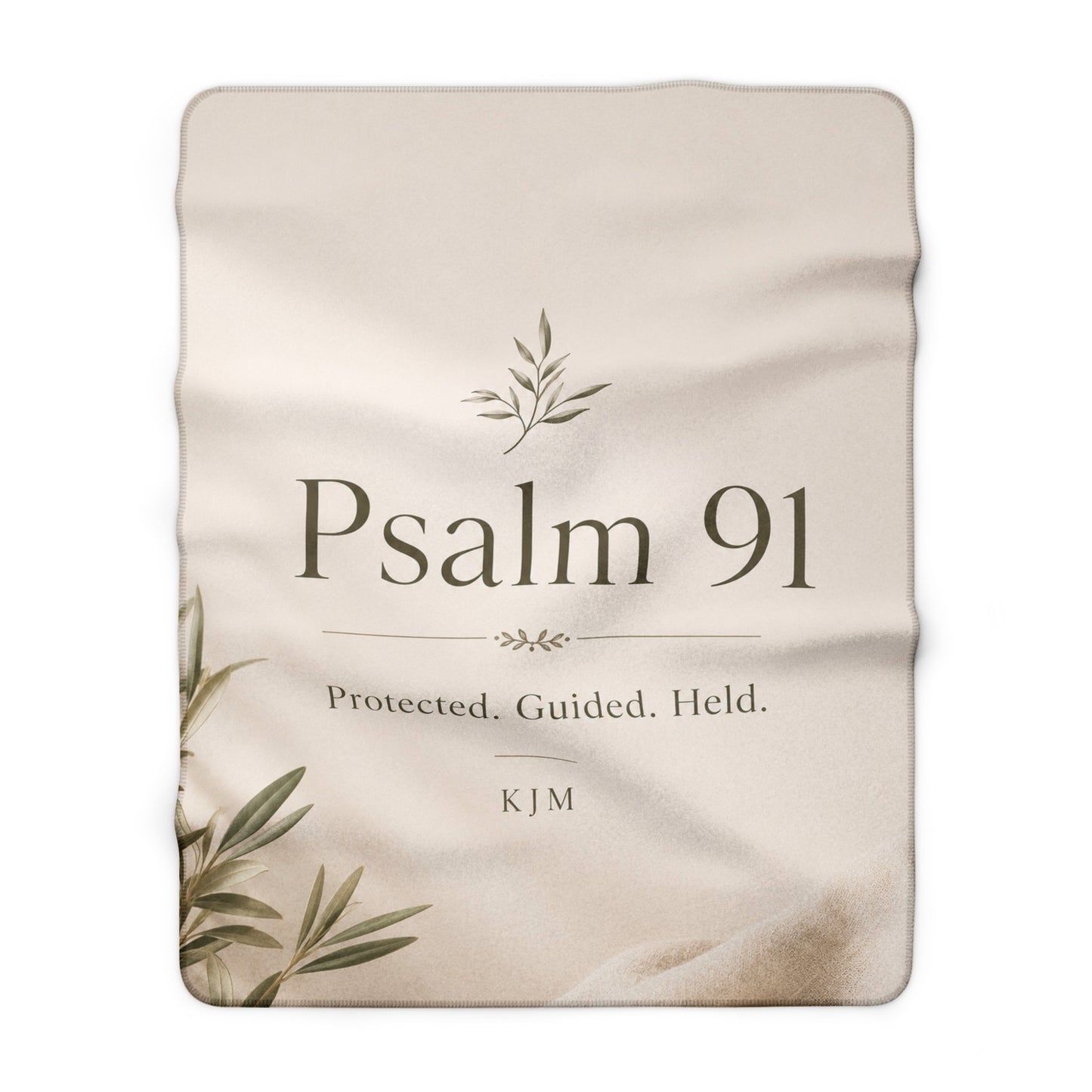 Psalm 91 Sherpa Blanket — "Protected. Guided. Held." Inspirational Christian Fleece Throw