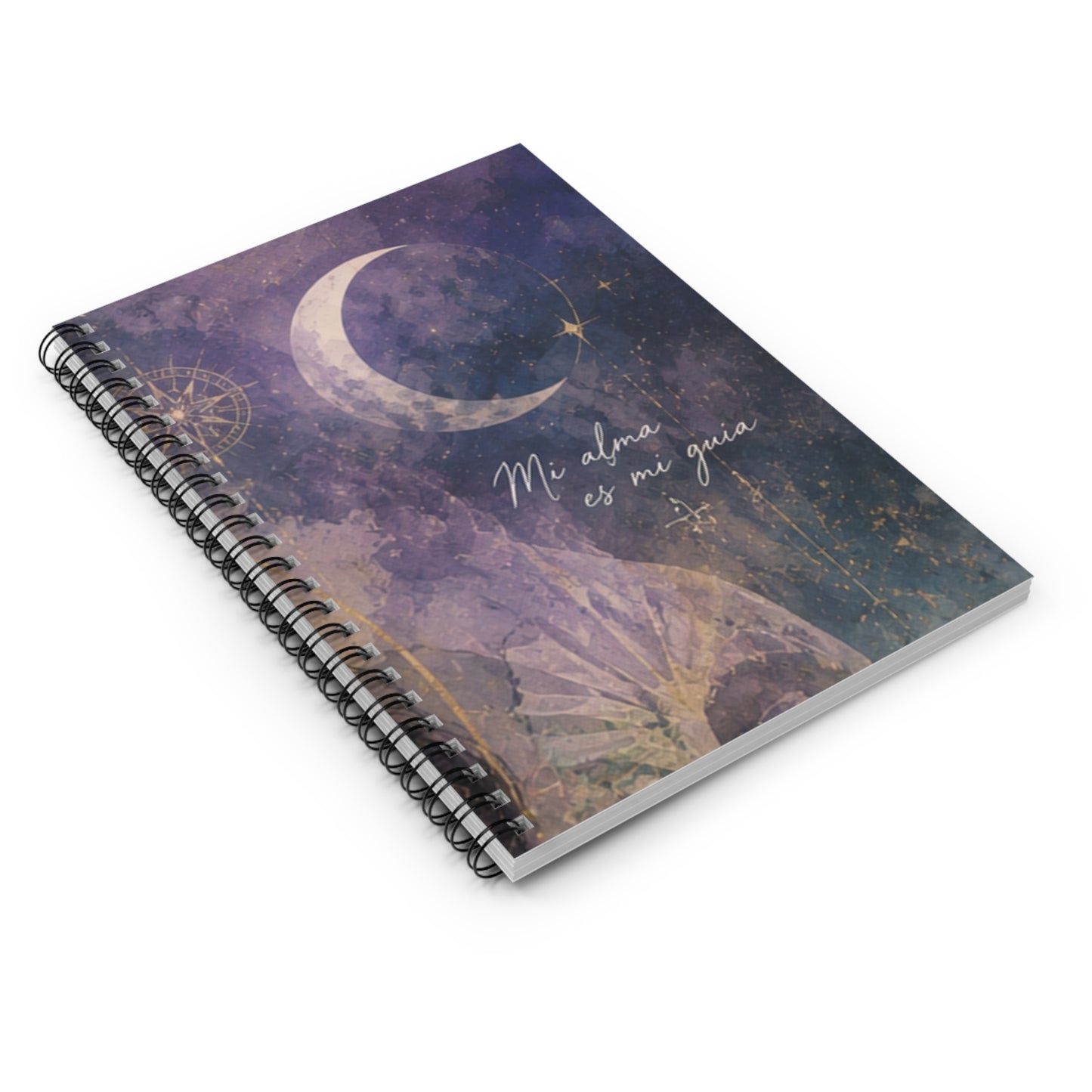 Moonlight Journal — "Mi alma es mi guía" Spiral Notebook (Ruled)
